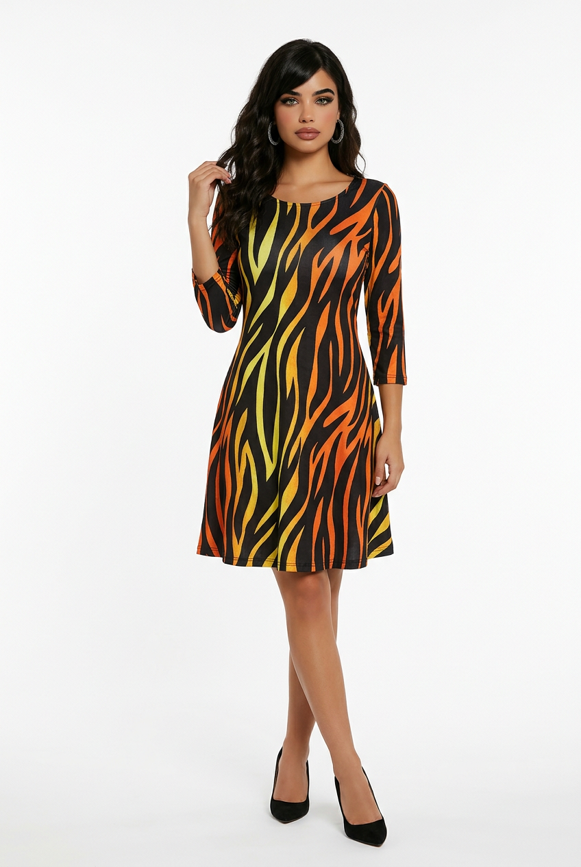 yelete flared dress with pockets