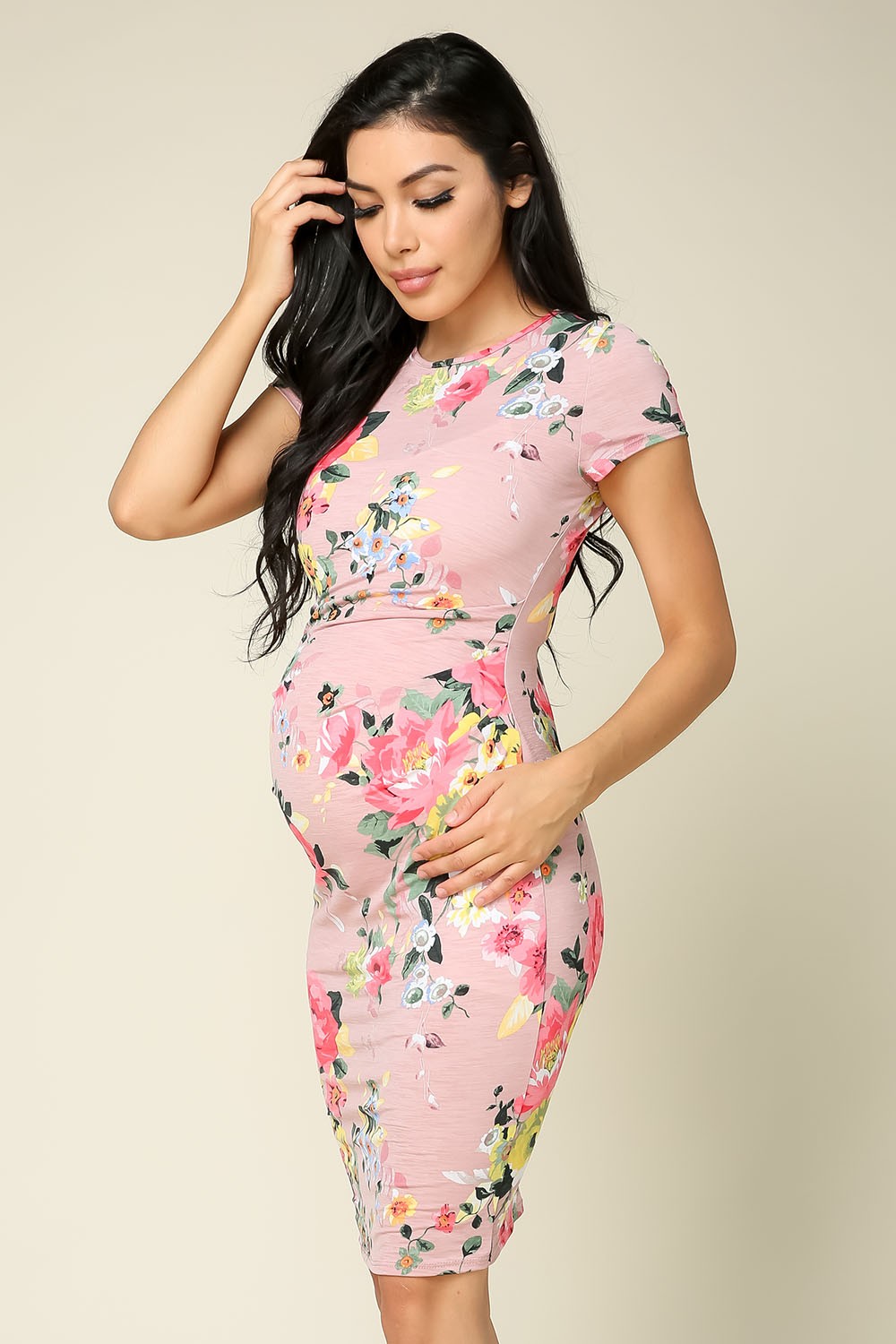 Maternity Bodycon Causual Short Sleeve Mama Dress
