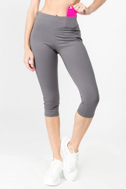 yelete Active Lattice Capri Cutout Workout Leggings